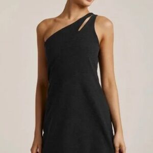 Beyond Yoga One-Shoulder Black Dress with Cutout Strap